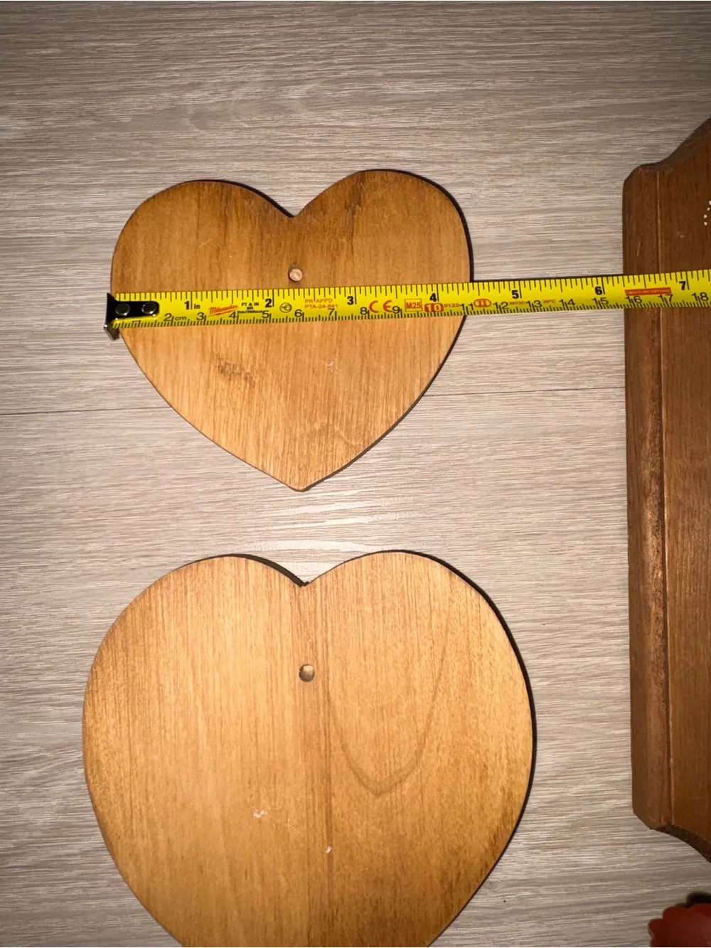 Rust Red Heart Wall Candle Sconce on Wood Backing & Two Wood Hearts!❤️🤎🩵